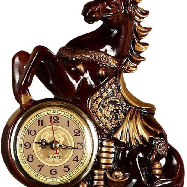 RegalHorse Tischlampe im europäischen Stil | Harz-Pferdefigur | Trapezförmiger Stoffschirm | Elegantes Design für Schlafzimmer