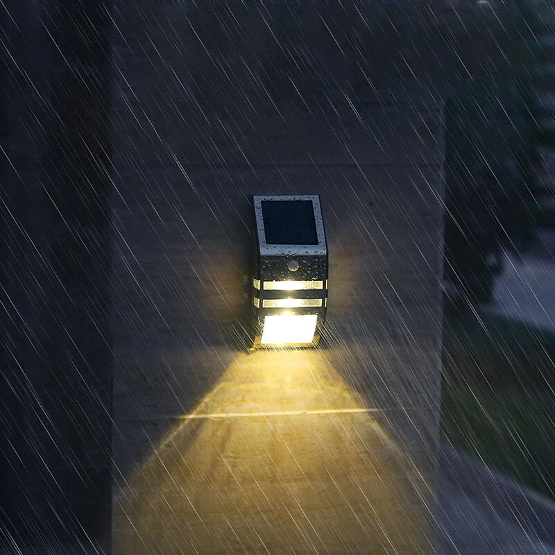 SolarRay Trapezoid LED Wandleuchte | Edelstahl | Bewegungssensor | Solarbetrieben | Outdoor Gartenlicht