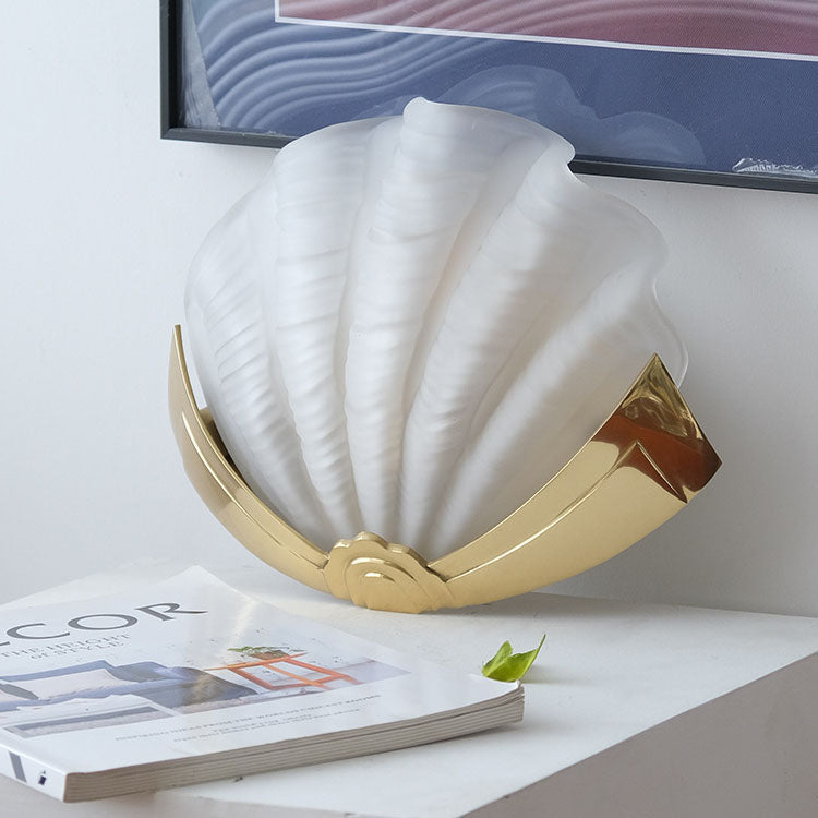 Lumova Muschel-Wandleuchte | Art Déco Design | Glas & Messing | Schlafzimmerbeleuchtung