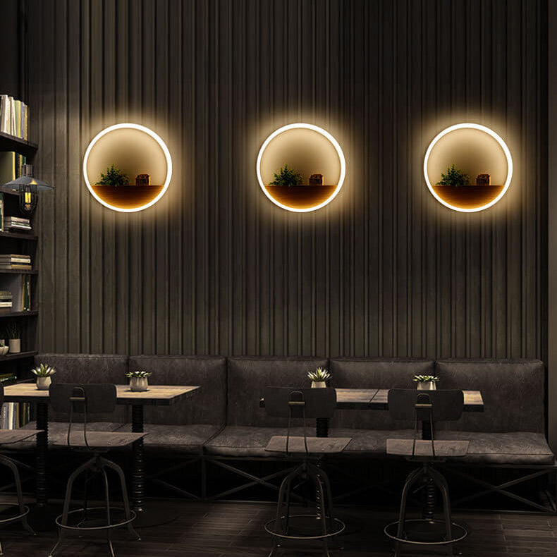 Lumoshelf LED Wandleuchte | Massivholz mit Ablage | Runde Wandlampe | Warm- & Weißlicht