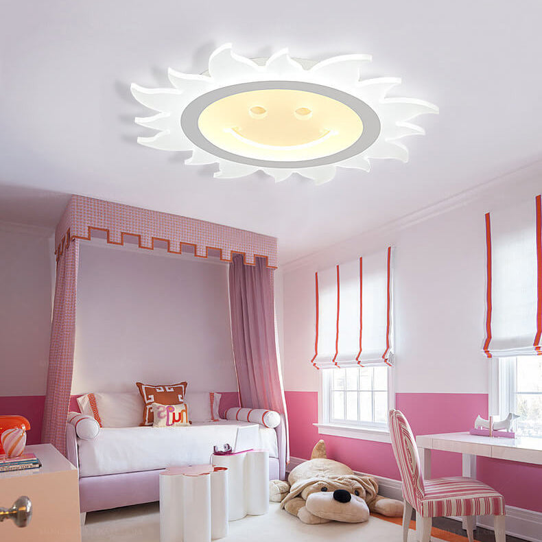 SunnyGlow Smiley LED Deckenleuchte | Cartoon Design | Warm- & Weißlicht | Dimmbar | Kinderzimmer