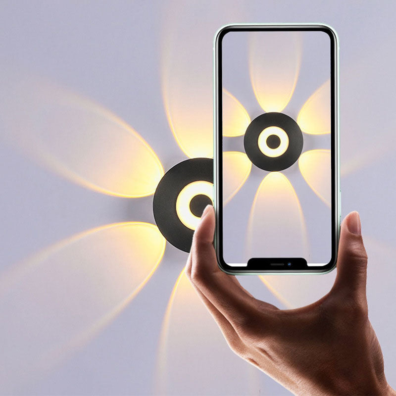 LumaNest LED Wandleuchte im skandinavischen Stil | Aluminium Rundschirm | Wetterfest für Außenbereich & Terrasse