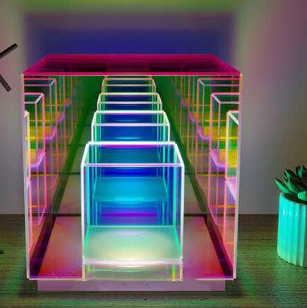 CubeLumin RGB LED Tischlampe | Modernes Design | Rubik’s Cube Optik | Farbwechsel | Deko-Licht