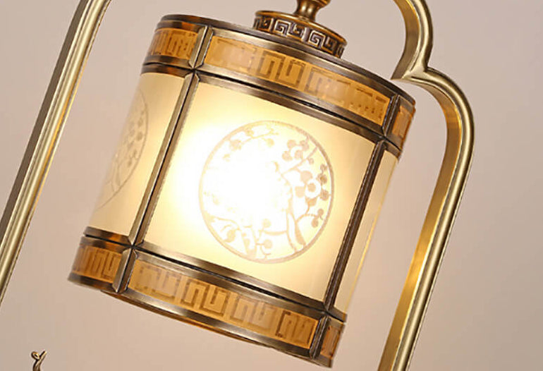 AuroraLume Klassische Tischlampe | Kupfer & Glas | Elegantes Design mit Handgravur | Beleuchtung & Deko für Zuhause