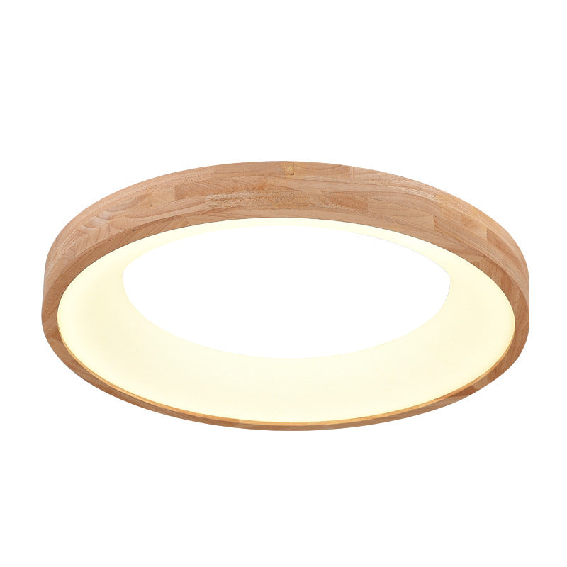 ScandiAura Holz LED Deckenleuchte | Minimalistisches Runddesign | Warmes Licht | Energiesparend