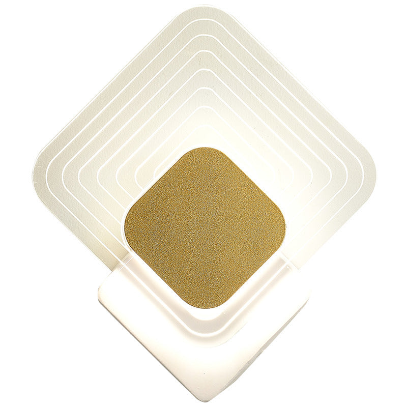 Luxoria Geo LED Wandleuchte | Goldenes Geometrisches Design | Acryl & Modern | Warmes Licht