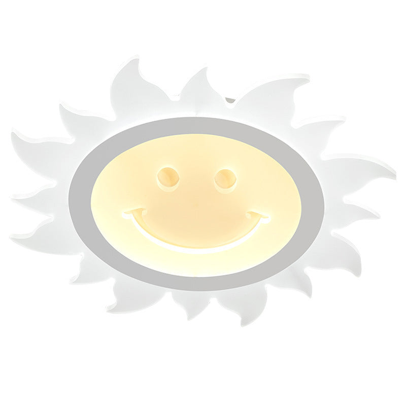 SunnyGlow Smiley LED Deckenleuchte | Cartoon Design | Warm- & Weißlicht | Dimmbar | Kinderzimmer
