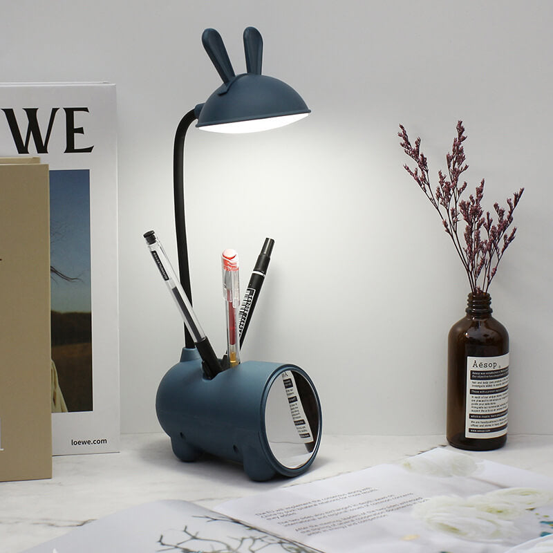 BunnyGlow Kreative LED Touch-Lampe mit Stifthalter | USB-Ladefunktion | Schreibtischlampe | Kinderzimmer Deko