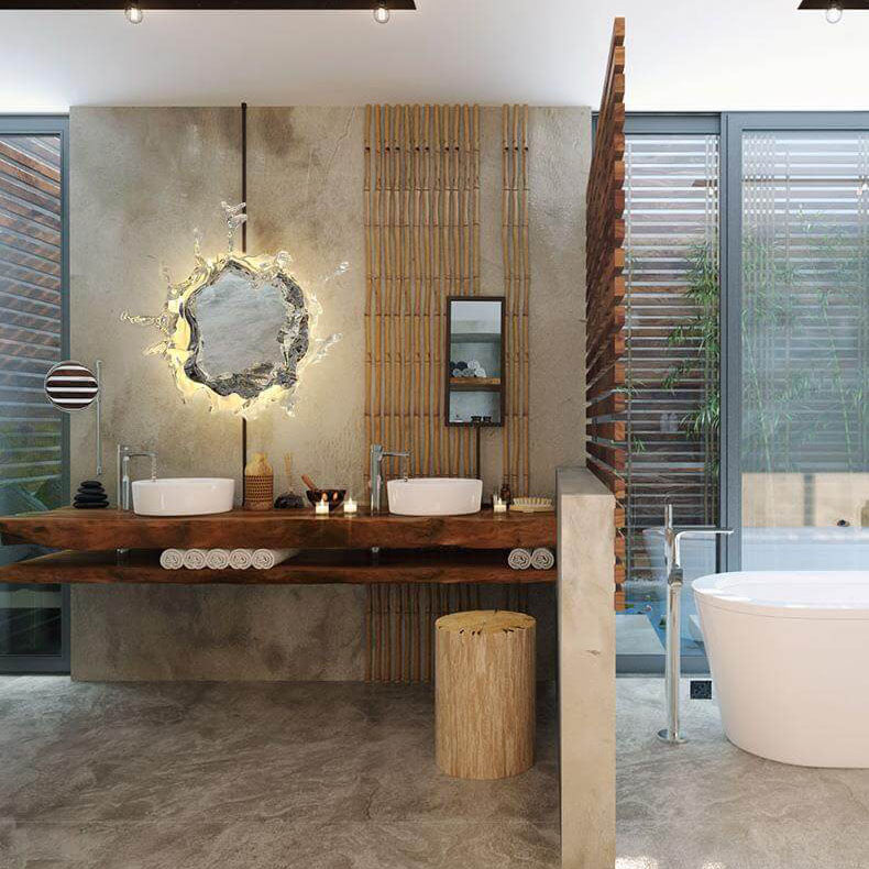 Splashora Wandleuchte | Modernes Wasserspritz-Design | Edelstahl & Acryl | LED & Dimmbar