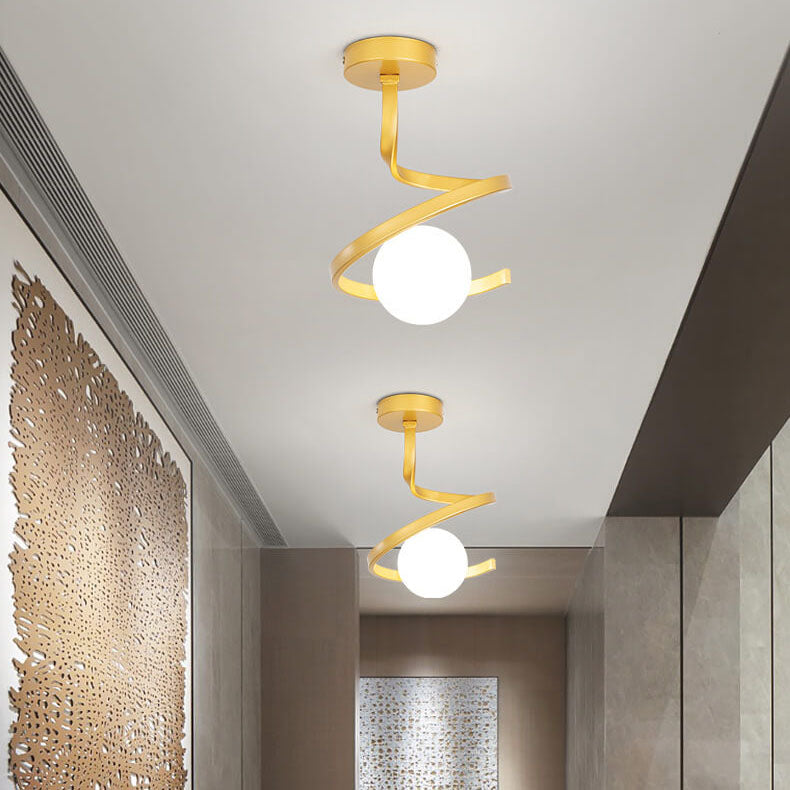 Astranova Curve LED Deckenleuchte | Modernes Design | Glas-Orb | Platzsparend | Dekorativ