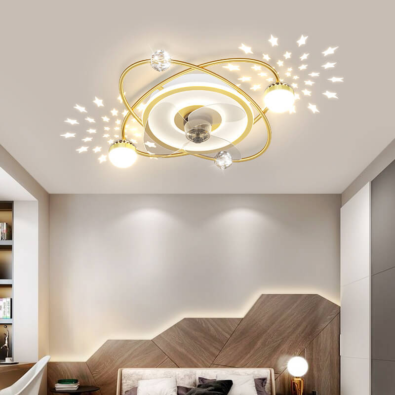 Aetheris Starflow LED Deckenventilator | Sterneffekt | Unsichtbares Lüfterdesign | Modern & Dimmbar