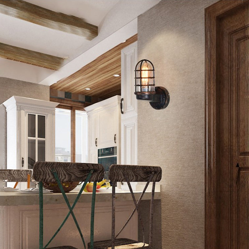 CageBright Aluminium Wandlampe mit Rundkäfig | Wasserdicht | Industrielles Design für Eingangsbereich & Außenbereich