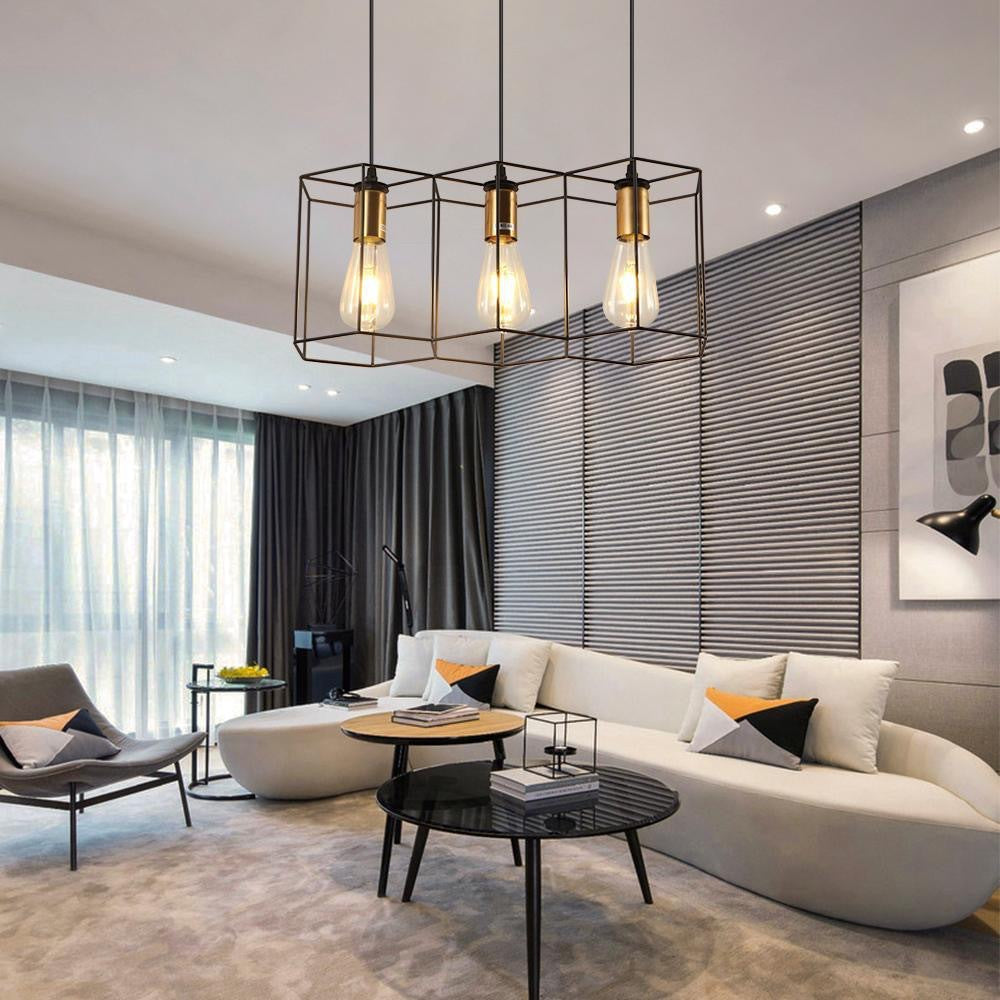 Ironis Vintage Kronleuchter | Geometrisches Design | 3/5-flammige Inselbeleuchtung | Industrieller Stil