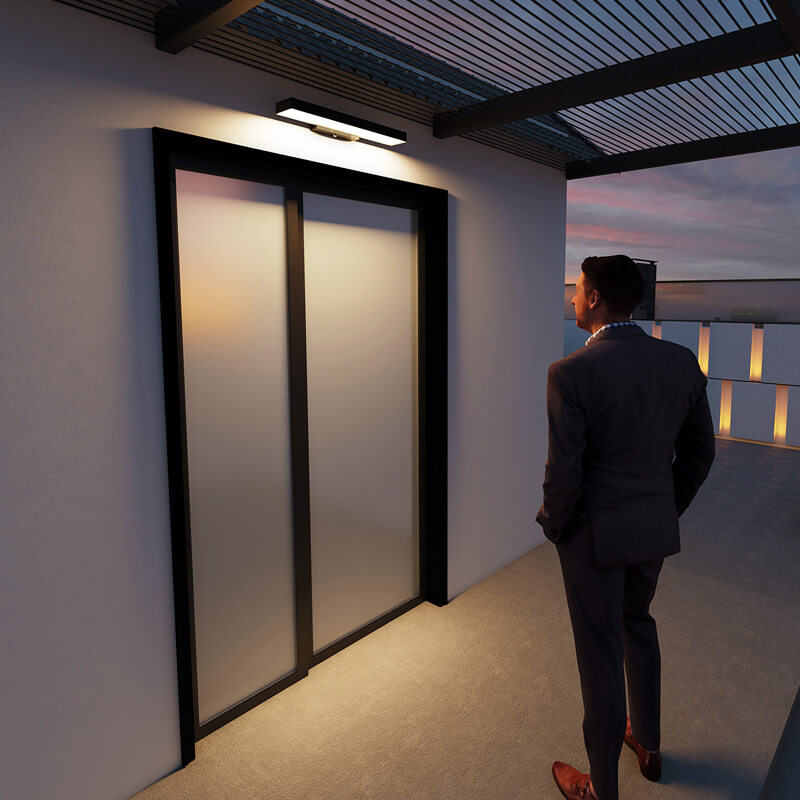 FlatLight Moderne LED Außenwandleuchte | Minimalistisches Design | Rechteckig & Wasserdicht | Mit Sensoroption