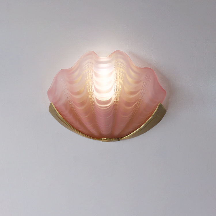 Lumova Muschel-Wandleuchte | Art Déco Design | Glas & Messing | Schlafzimmerbeleuchtung