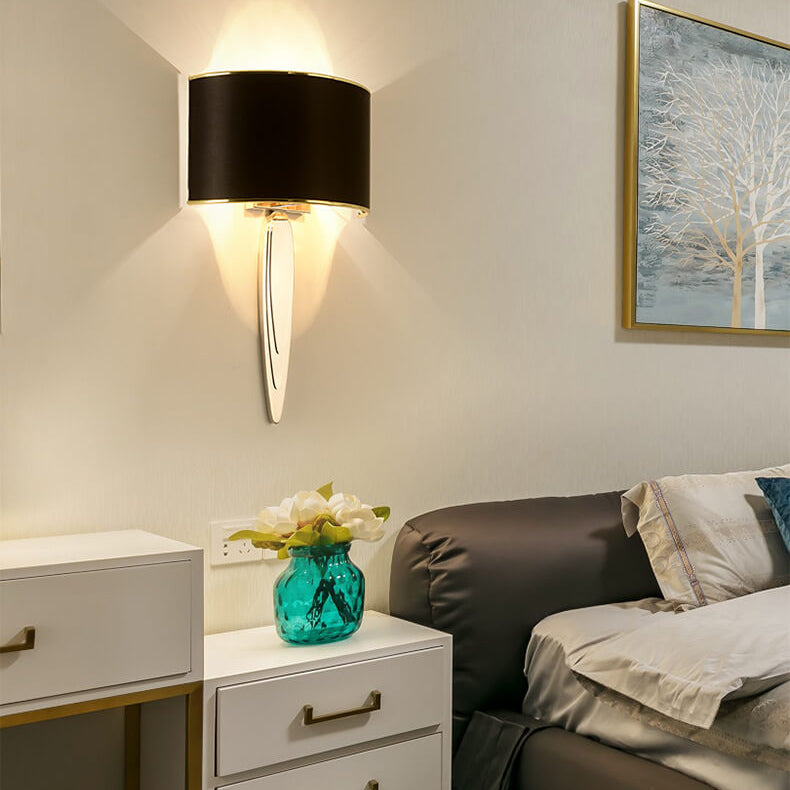 Eleganta Lux LED Wandleuchte | Minimalistisches Design | Stoffschirm & Edelstahl | Modern & Elegant