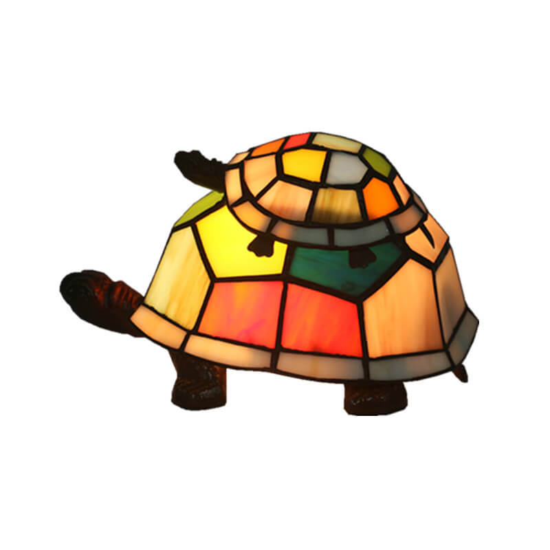 TurtleGlow Tiffany-Stil Schildkrötenlampe | Handgefertigte Glas-Tischleuchte | Stimmungslicht | Nachtlicht | Dekoratives Wohnaccessoire