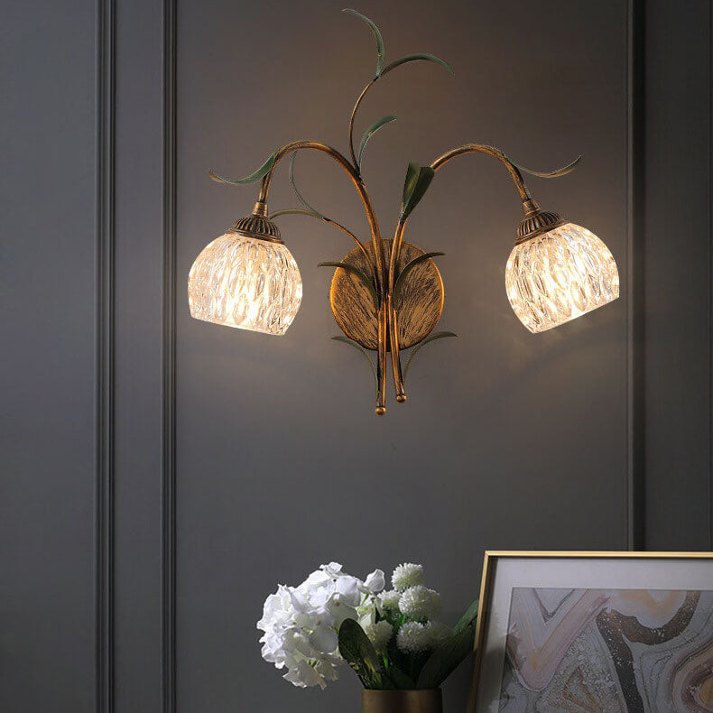 FioroGlass Kunstvolle Glasblüten Wandleuchte | Minimalistisches Design | 1/2 Lichter | Dekoration für Zuhause