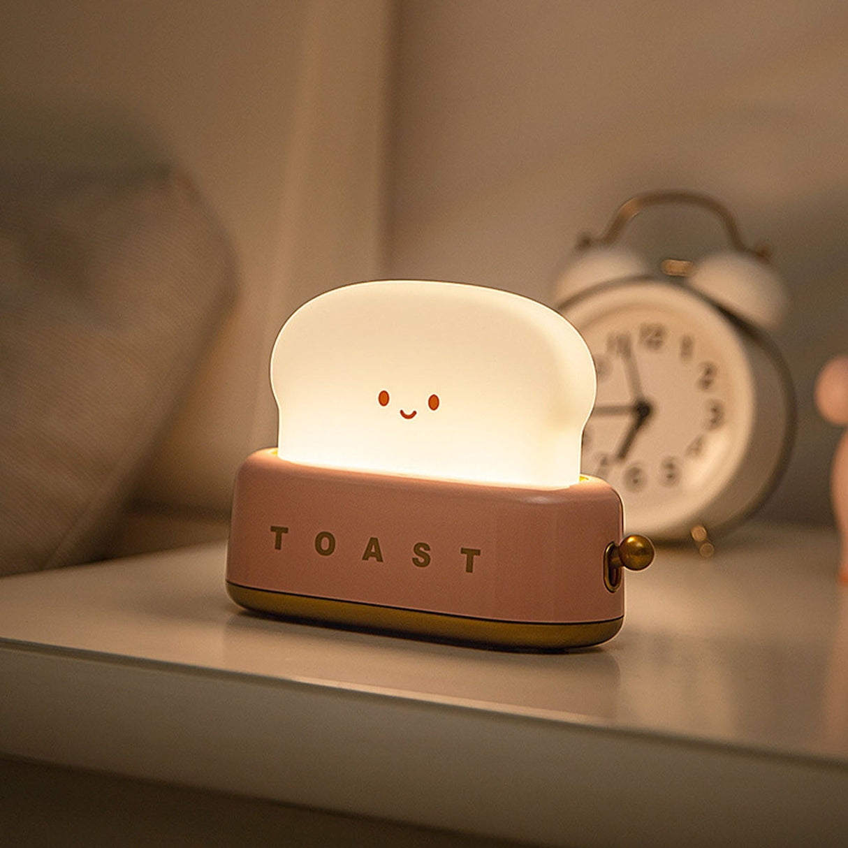 GlowToast LED Nachtlicht | Dimmbare Toastbrot Lampe | Kabelloses Stimmungslicht | Perfekt für Kinderzimmer & Schlafzimmer