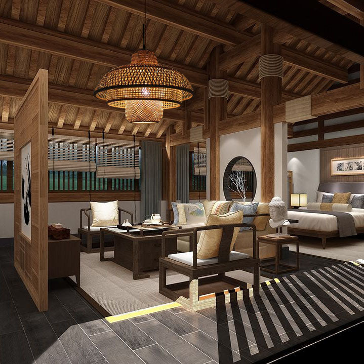 KashiLight Japanische Vintage Bambus-Pendelleuchte | Natürlicher Stil | 1-Flammig