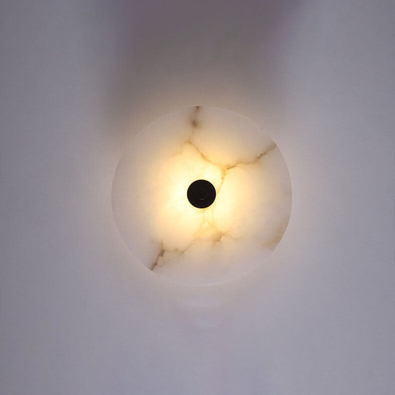 Marblios Runde LED Wandleuchte | Luxus-Marmor & Acryl-Design | Warmes Licht | Modern & Stilvoll für Wohnzimmer & Schlafzimmer