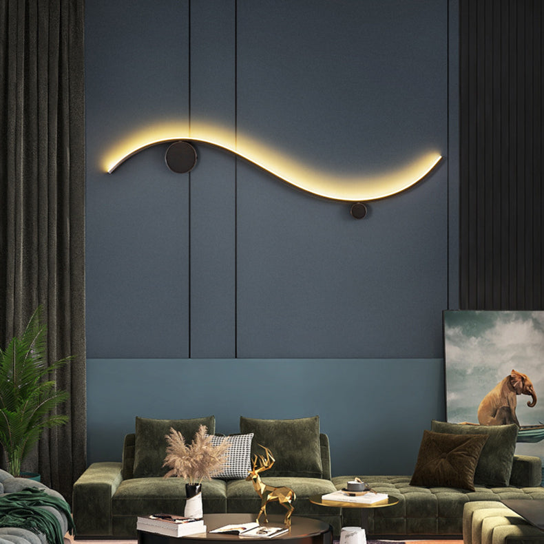 WaveLumi LED Wandleuchte | Modernes Design | Minimalistisch | Kupfer oder Schwarz | Warmweißes Licht