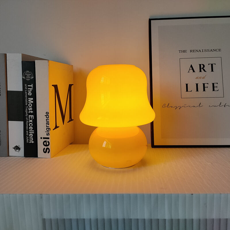 MushLume Glas Tischlampe | Französisches Design | Handgefertigt | Pilzform | Deko & Beleuchtung