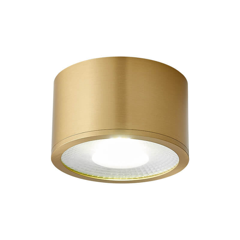 LumaBrass LED Deckenstrahler | Zylindrisches Design | Moderne Flush Mount Beleuchtung | Neutralweiß (4000K)