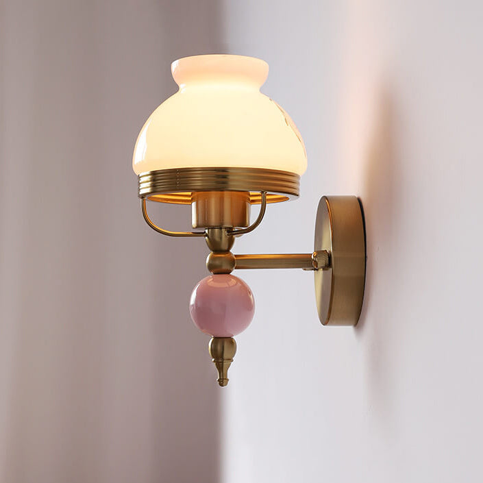 VitaGlobe Wandlampe | Vintage Minimalistisches Design | Dekorativer Glasschirm | 1-Licht