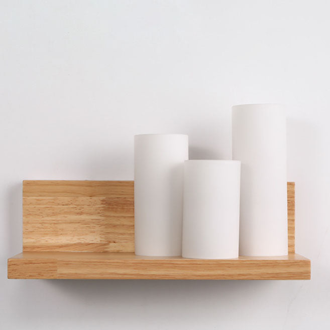 ZenCylin Wandlampe | Japanisches Minimalistisches Design | Holz & Glas | 1-Licht