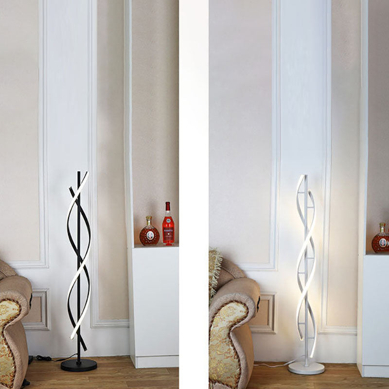 LumiSpire LED Stehlampe | Minimalistisches Spiraldesign | 1-flammige Standlampe | Dimmbares Licht