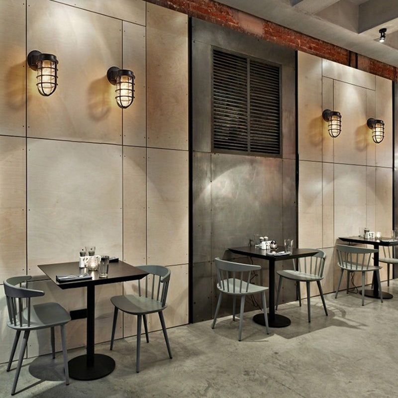 CageBright Aluminium Wandlampe mit Rundkäfig | Wasserdicht | Industrielles Design für Eingangsbereich & Außenbereich