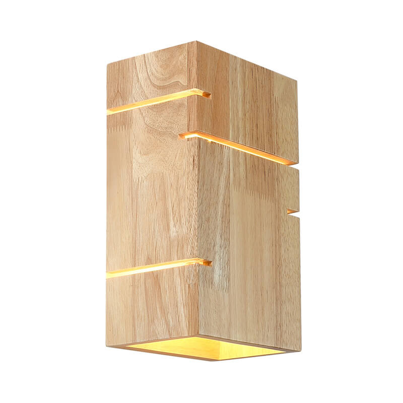 Opalitho Minimalist Design Wandlampe | Japanischer Stil | Holzrahmen | 2-Licht Wandleuchte für Wohnzimmer