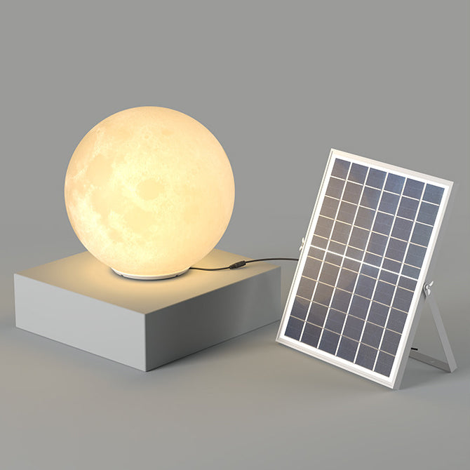 SolenGlow Nordic Solar LED Pendelleuchte | Wasserdicht | Runde Mondform | Außenbeleuchtung für Terrasse und Garten