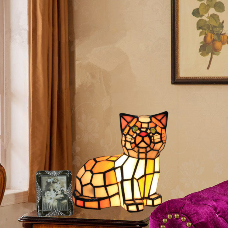 CataLume Tiffany Tischlampe | Buntglas-Design | 1-flammig | Schlafzimmer-Beleuchtung