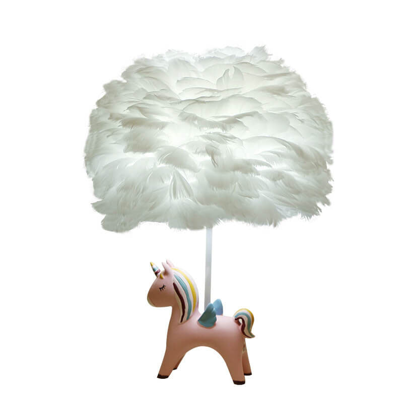 DreamaFeather Kinder Tischlampe | Kreatives Design | Einhorn & Tiermotive | Nachtlicht & Dekoration