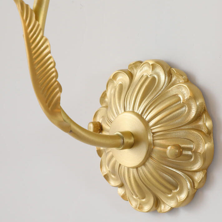 FleurCrest Französische Wandleuchte | Glasblüten-Design aus Kupfer | 1-flammig | Elegantes Licht für Wohnzimmer & Flur