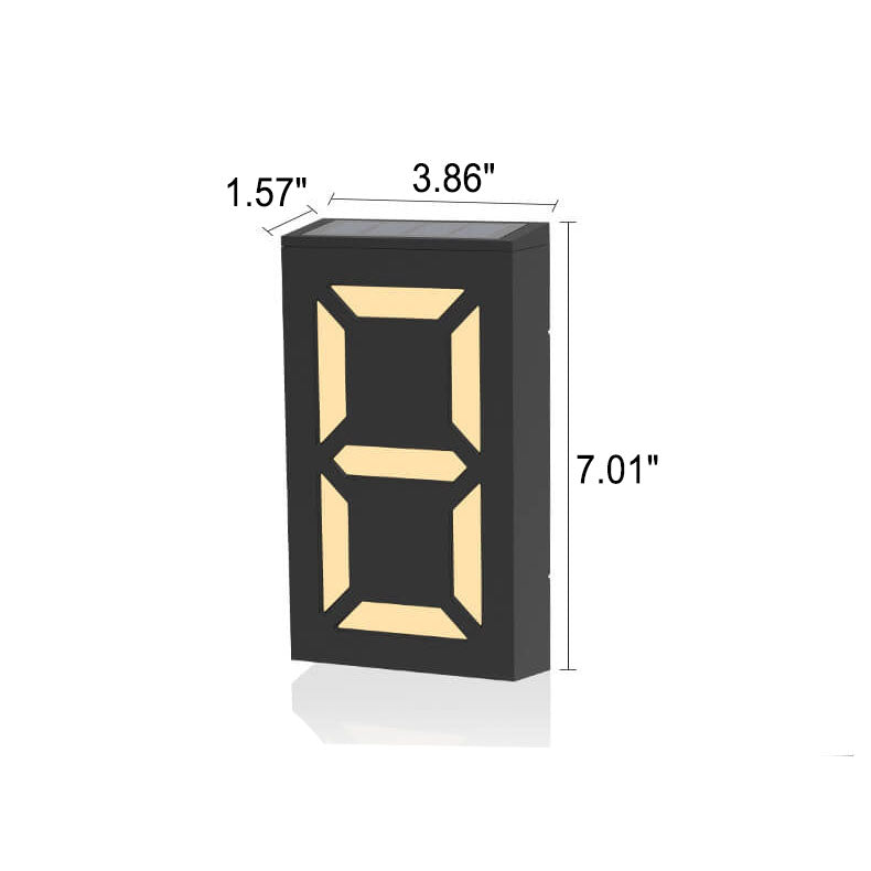 LumenSign Solar LED Wandleuchte | Türschild mit RGB-Beleuchtung | Außenleuchte | Modernes Design