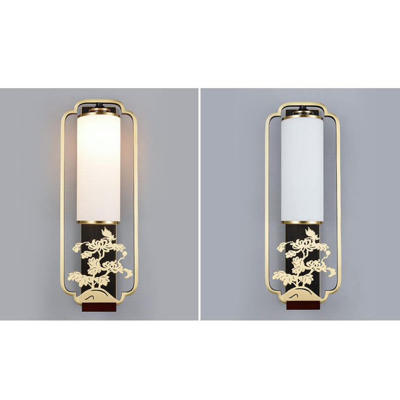 Luminaria Moderne Wandlampe | Kupfer & Glas | Chinesisches Design | Säulenring-Licht
