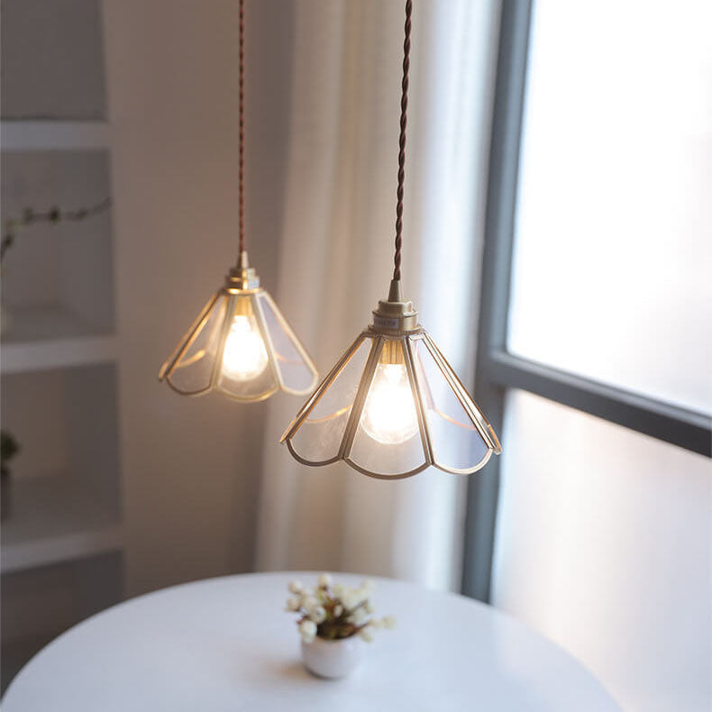 Geometra Vintage Pendelleuchte | Japanisches Design | Kupfer & Glas | Elegante Hängeleuchte