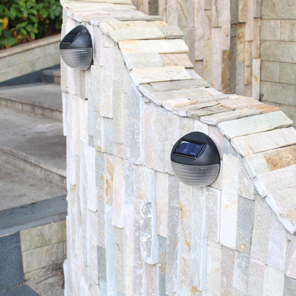 SolarArc LED Wandleuchte | Halbkreisdesign | Solarbetrieben | Außenlampe für Garten & Zaun | 6 LEDs