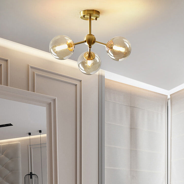 OrbGlide Kupfer-Deckenleuchte | Minimalistisches Design | 3- oder 5-Licht Optionen | Wohnzimmer Deko