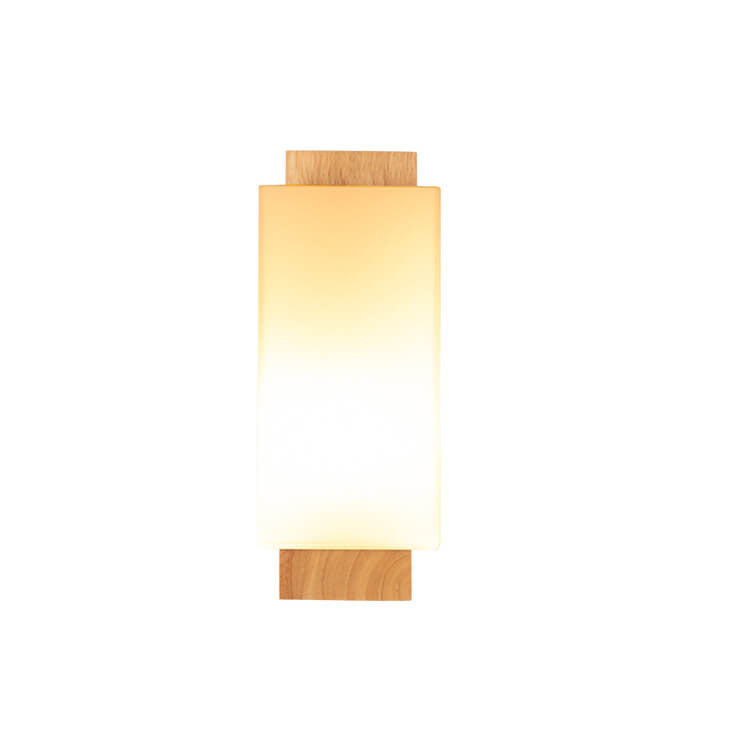 ArchiGlow Wandleuchte | Modern Minimalistisch | Holz & Glas Säule | 1-flammig | Wandlampe