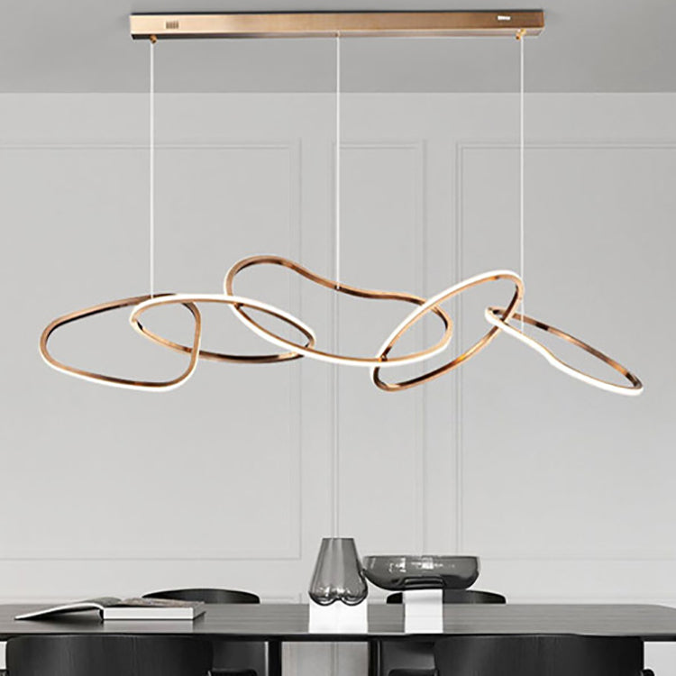 LuxeHalo Nordic LED Kronleuchter | Edelstahl Rund | Dimmbar | Esszimmer & Wohnräume