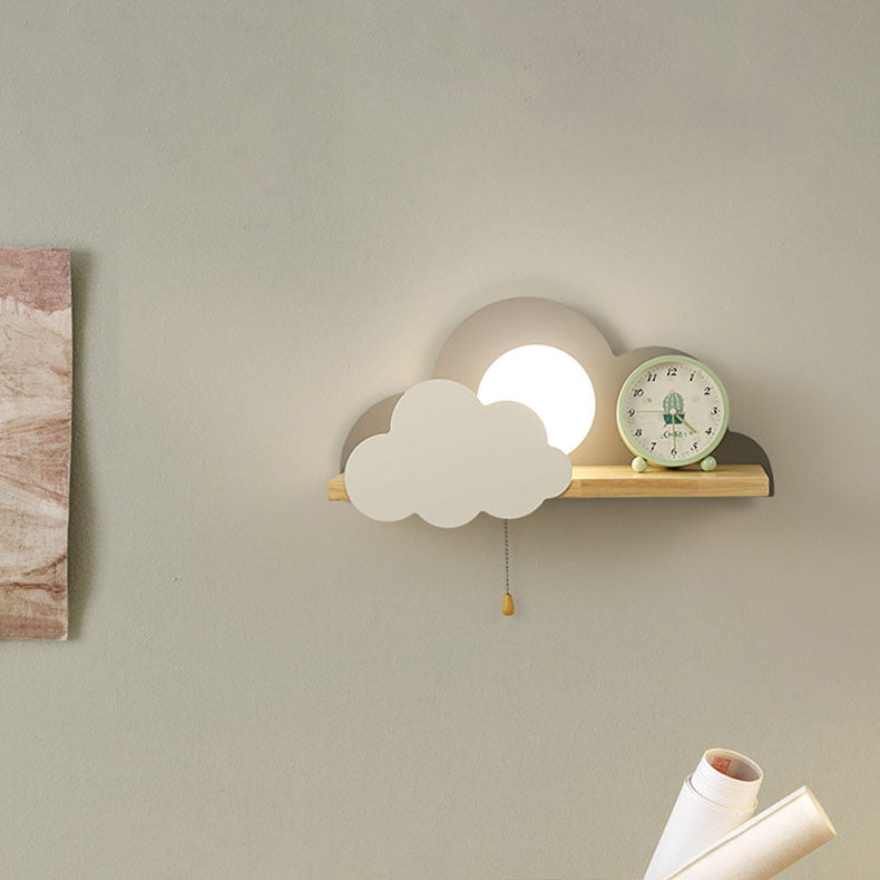 Cloudora Nordic Wandlampe | Glas & Holz | Einzigartiges Wolkendesign | Stimmungslicht für Zuhause