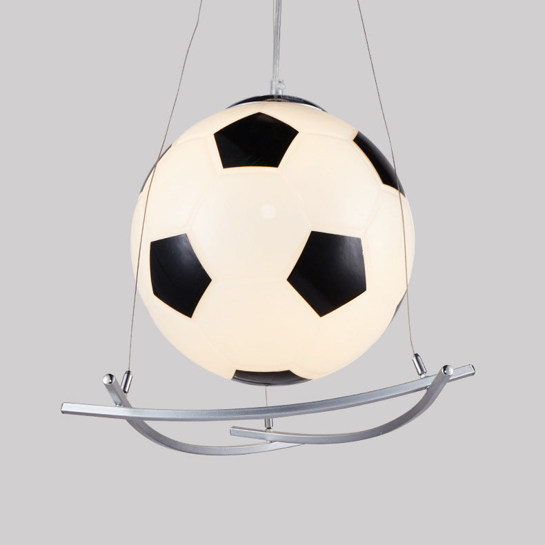 GoalLight Fußball Kinderzimmer Pendelleuchte | Kreatives Design | Glas & Eisen | 1-flammige Hängeleuchte