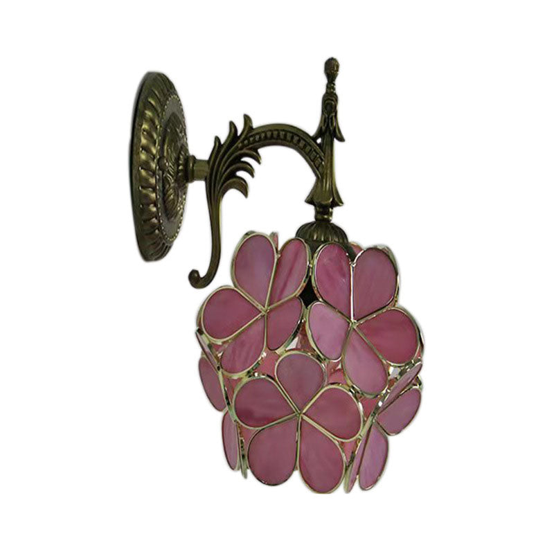 Bloomvielle Europäische Vintage Tiffany Wandleuchte | Blumenförmiges Glas | 1-Licht Design | Elegante Wandbeleuchtung