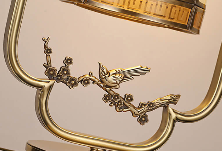 AuroraLume Klassische Tischlampe | Kupfer & Glas | Elegantes Design mit Handgravur | Beleuchtung & Deko für Zuhause