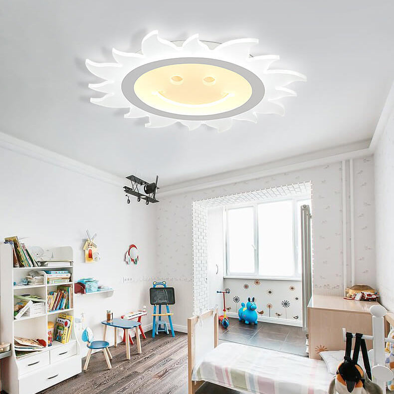 SunnyGlow Smiley LED Deckenleuchte | Cartoon Design | Warm- & Weißlicht | Dimmbar | Kinderzimmer