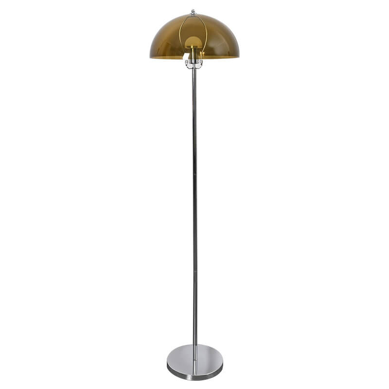 AuroraDome Nordic Vintage Acryl LED Stehlampe | Klarer Kuppelschirm | 3 Lichtfarben | Elegantes Design für Wohnräume